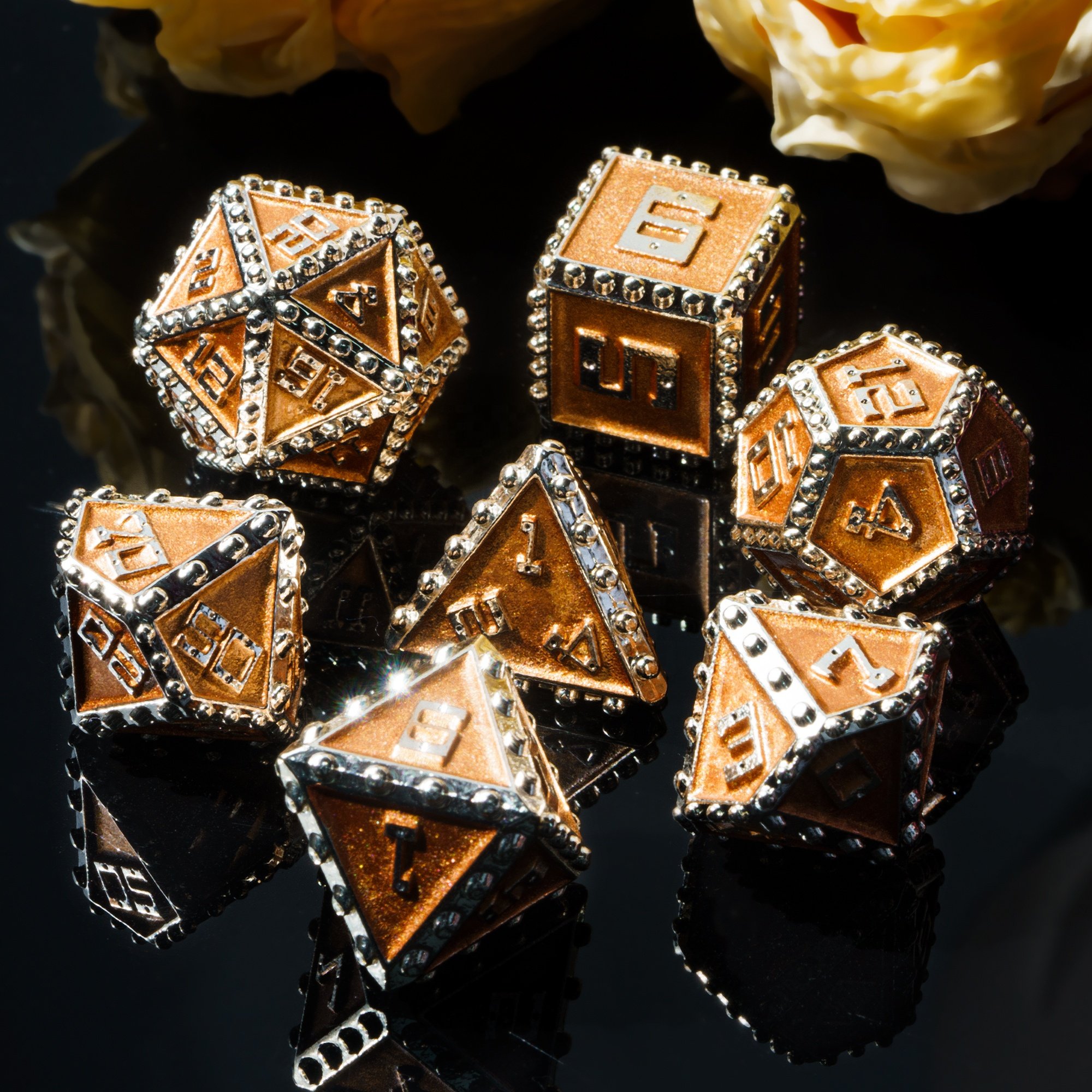 Udixi polyhedral dungeons and dragons metal rpg dice custom d d Board Game set Rivet