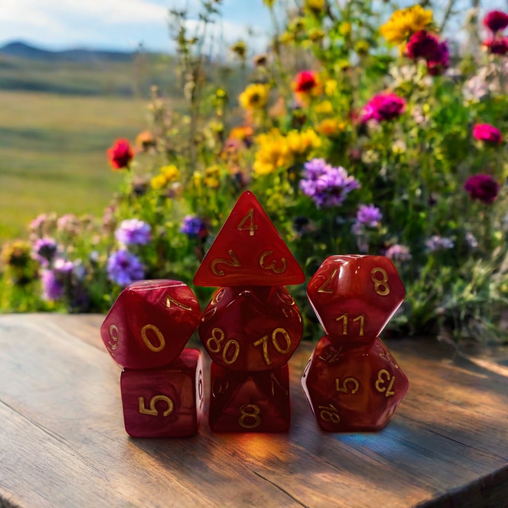 Transparent Dnd Red Dice Set Special Shapes Cubic Resin Material Polyhedral With Smooth Surface For Games Dungeons Dragons