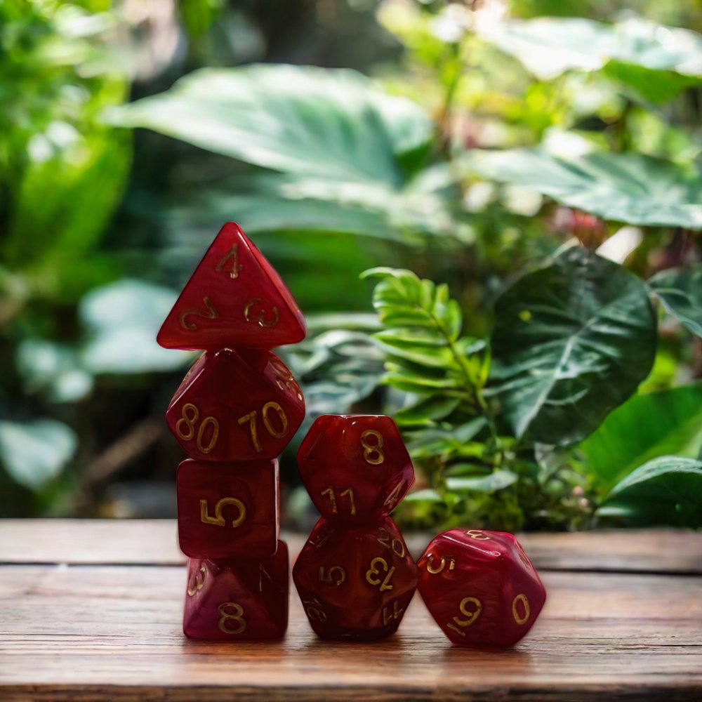 Transparent Dnd Red Dice Set Special Shapes Cubic Resin Material Polyhedral With Smooth Surface For Games Dungeons Dragons