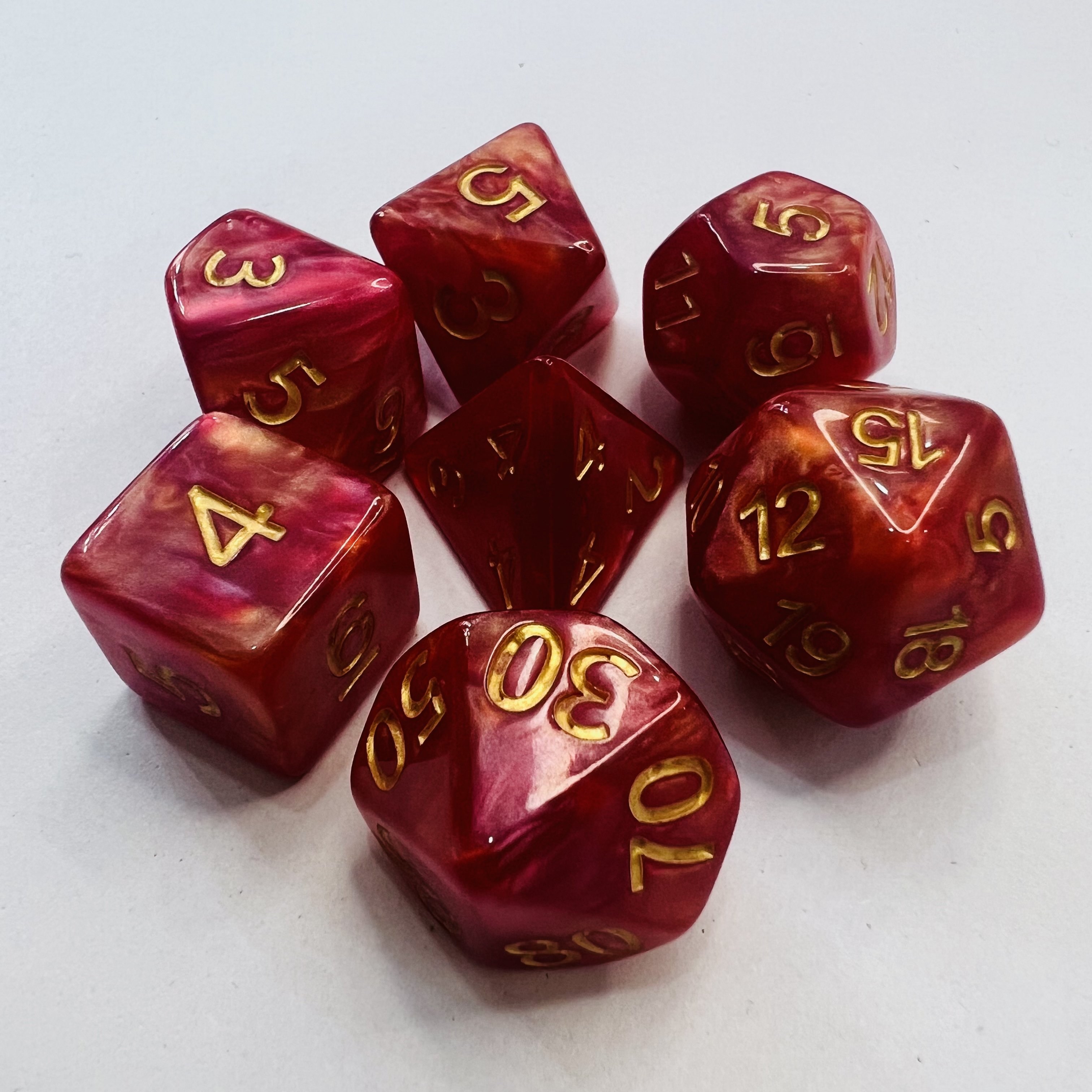Transparent Dnd Red Dice Set Special Shapes Cubic Resin Material Polyhedral With Smooth Surface For Games Dungeons Dragons