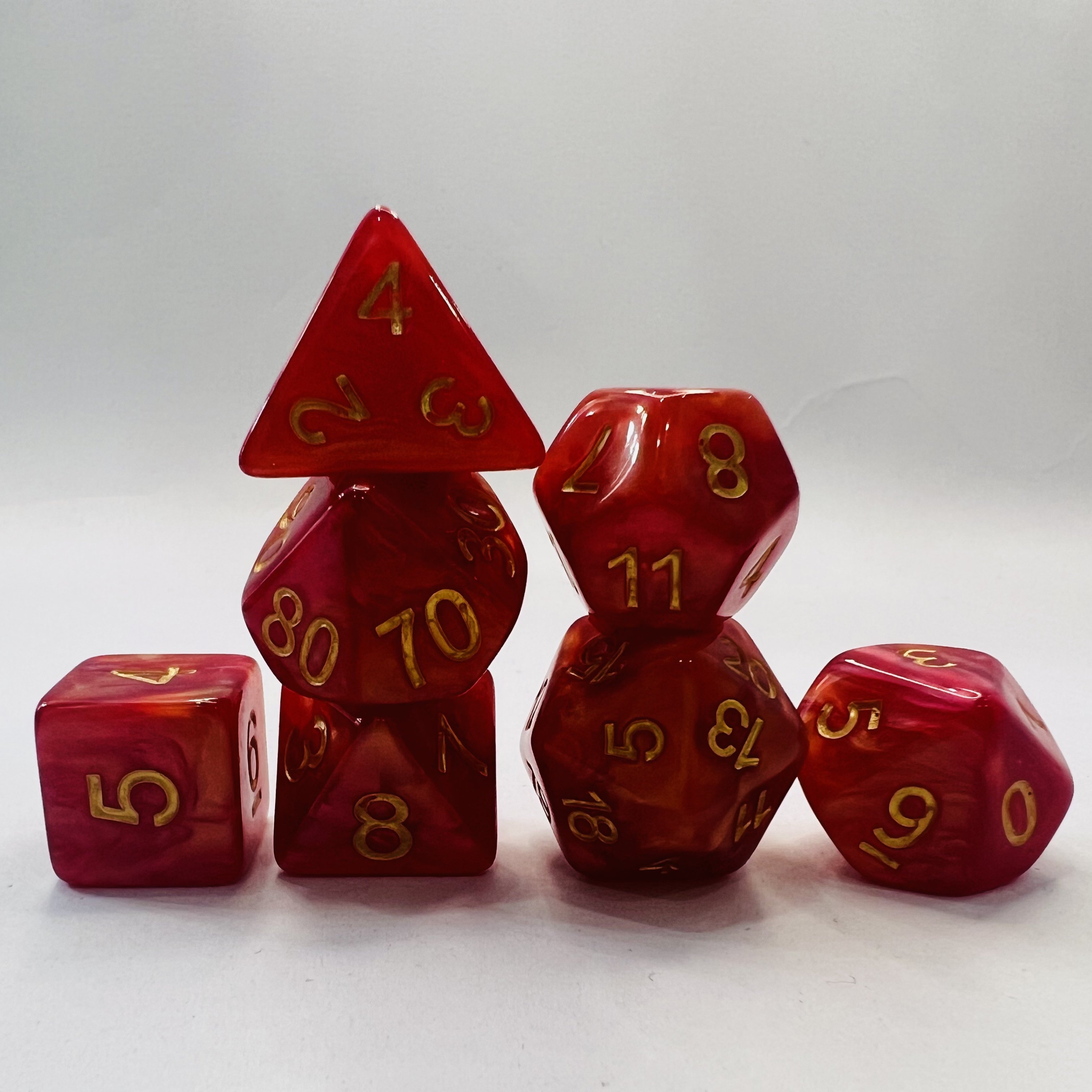 Transparent Dnd Red Dice Set Special Shapes Cubic Resin Material Polyhedral With Smooth Surface For Games Dungeons Dragons