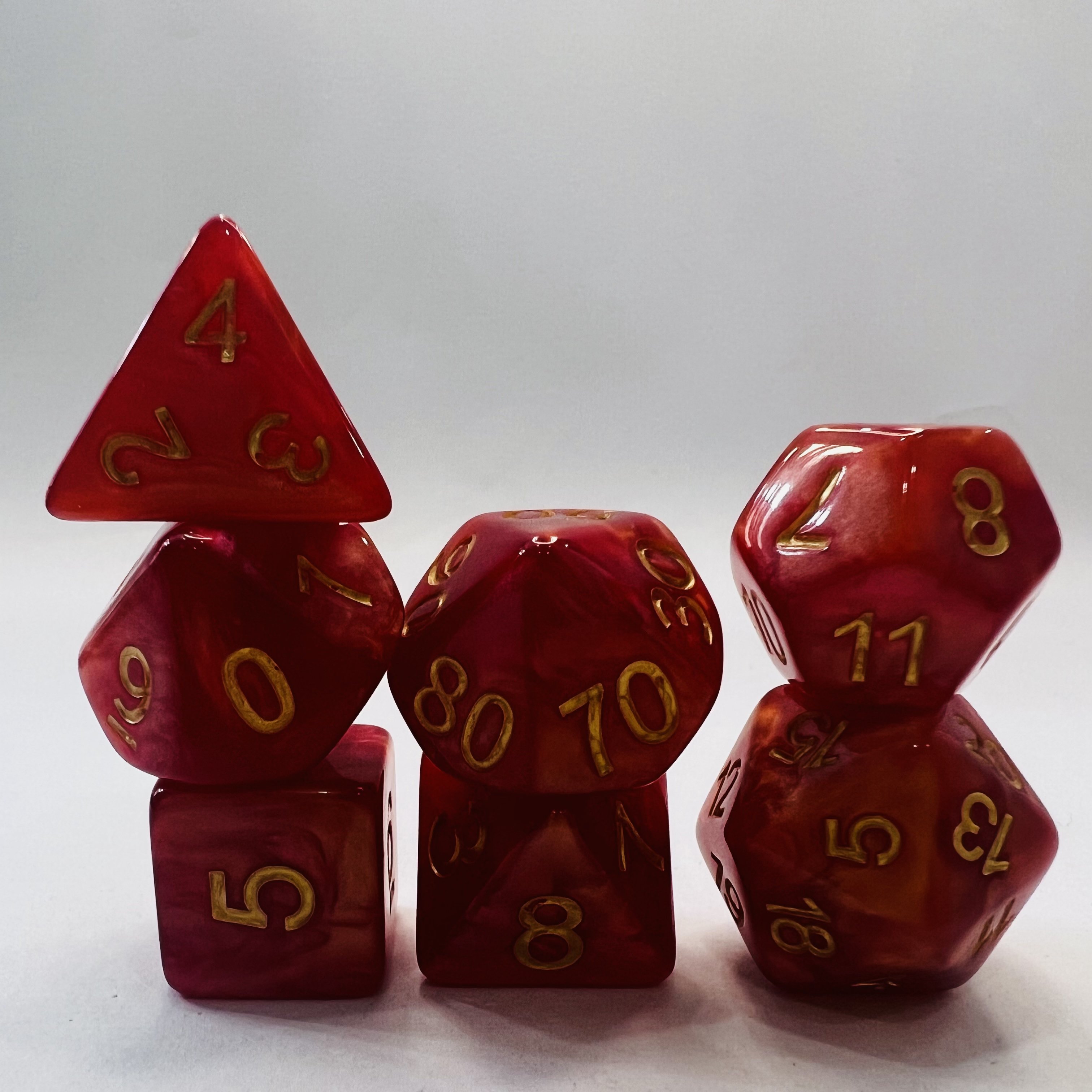 Transparent Dnd Red Dice Set Special Shapes Cubic Resin Material Polyhedral With Smooth Surface For Games Dungeons Dragons