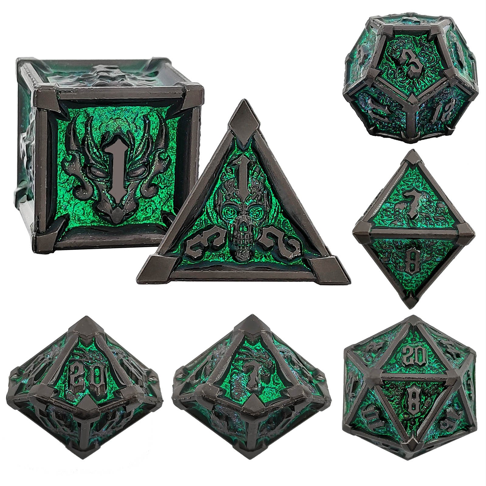 Mini Planet Metal DND Dice Set for Dungeons and Dragons Tavern Play d&d Metal Custom polyhedral RPG Christmas&Halloween Gift set