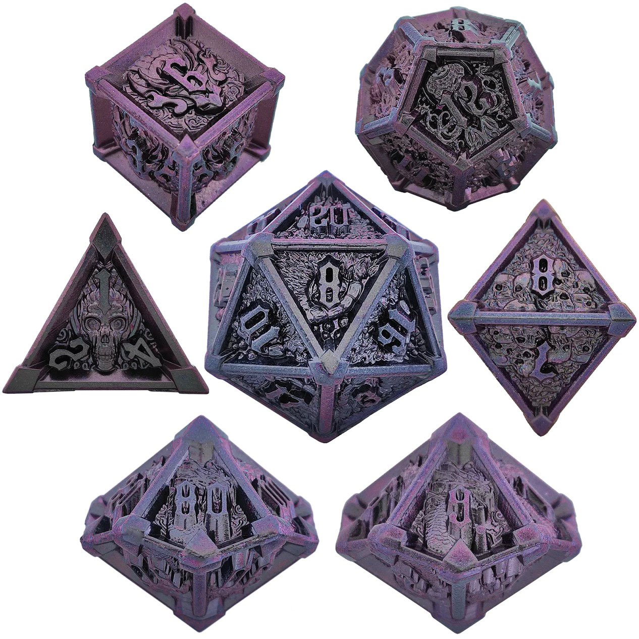 Mini Planet Metal DND Dice Set for Dungeons and Dragons Tavern Play d&d Metal Custom polyhedral RPG Christmas&Halloween Gift set