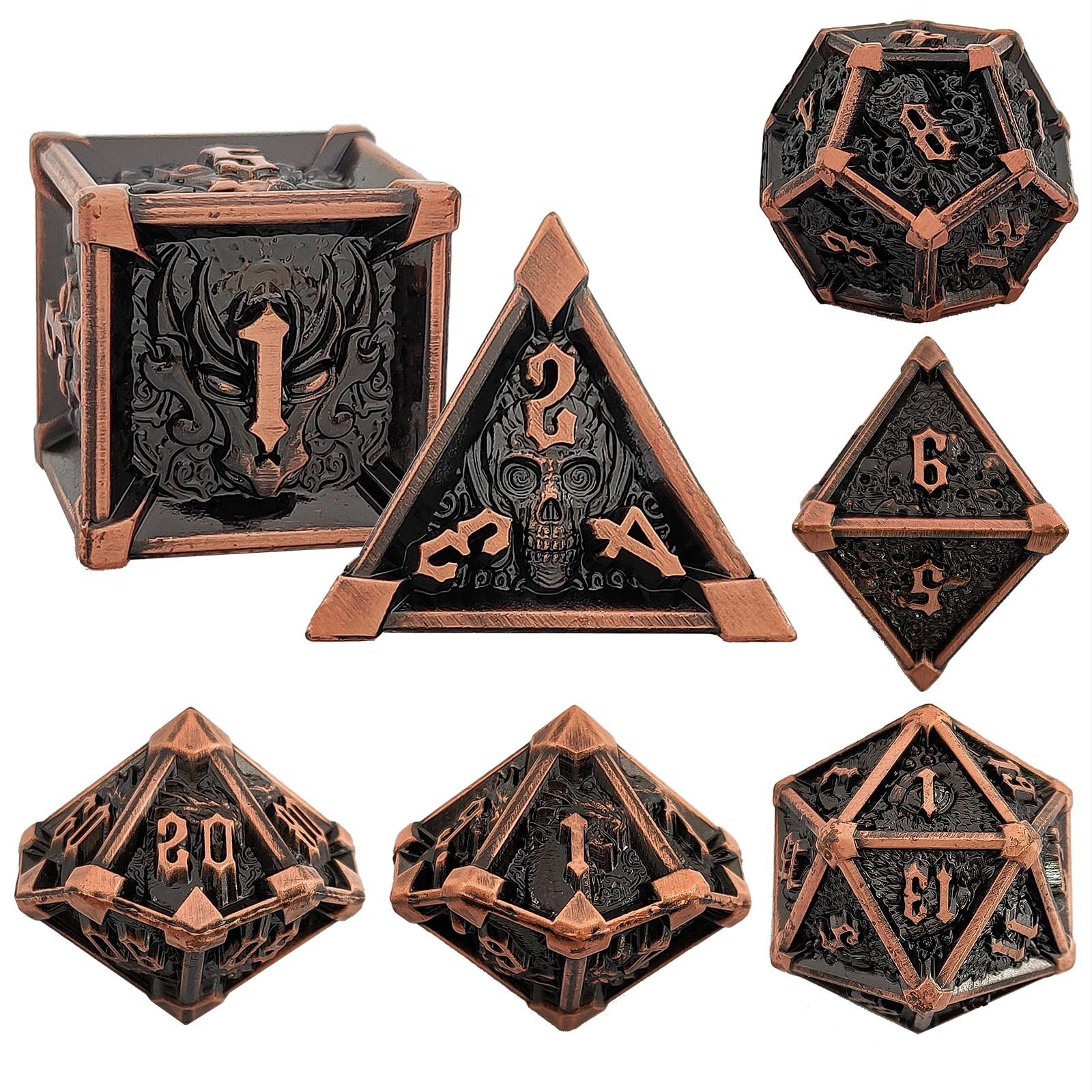 Mini Planet Metal DND Dice Set for Dungeons and Dragons Tavern Play d&d Metal Custom polyhedral RPG Christmas&Halloween Gift set