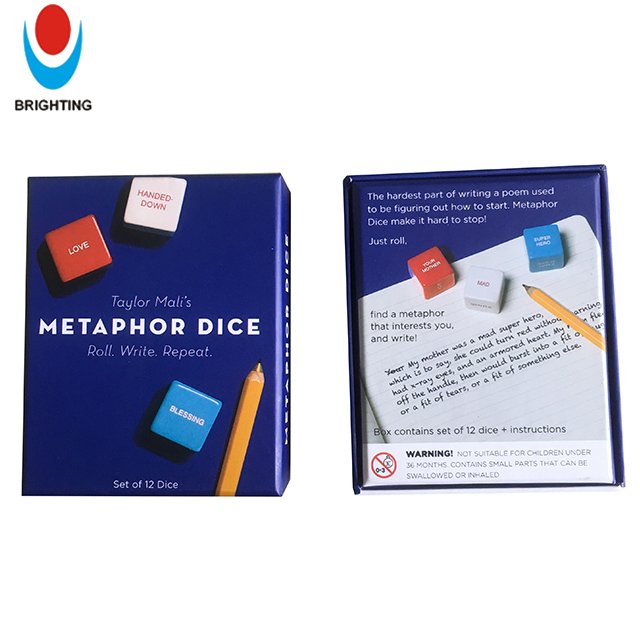 Custom Logo Dice Game Board Game For Kids Including Box and Instructions for Education and Entertainment