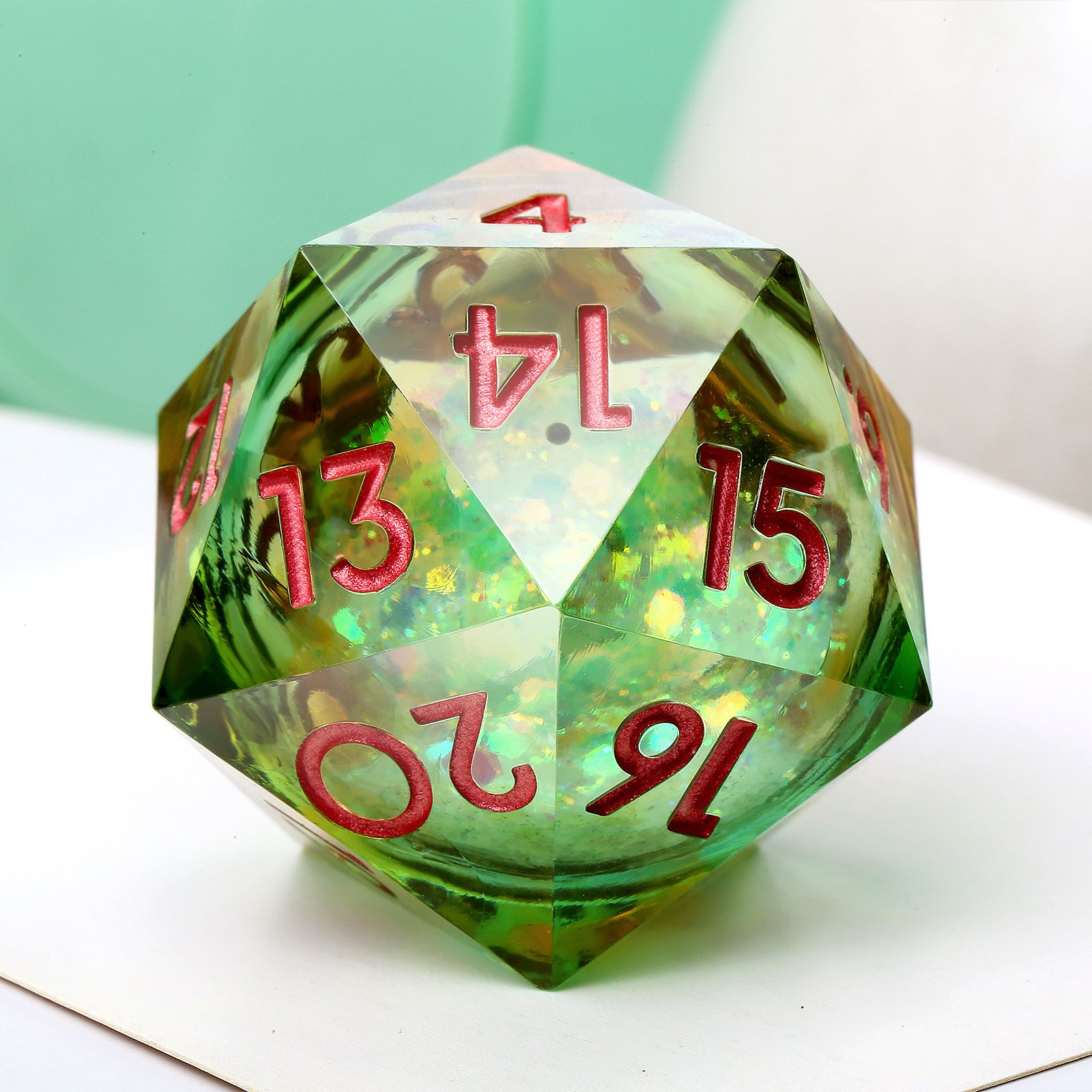 Liquid Core Roll D20 Spindown Dice Large 33mm Single Dragon Eye 20 Sided Dice Set D20 Countdown Dice Resin Purple