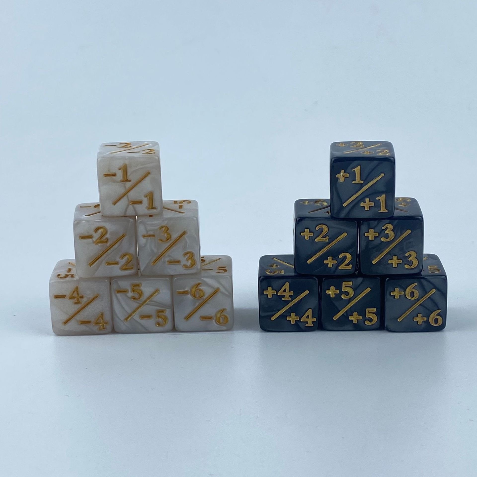 semi 16mm +/- Plus sign minus sign Stationery plastic cube plastic dice +1 and -1 counter dice
