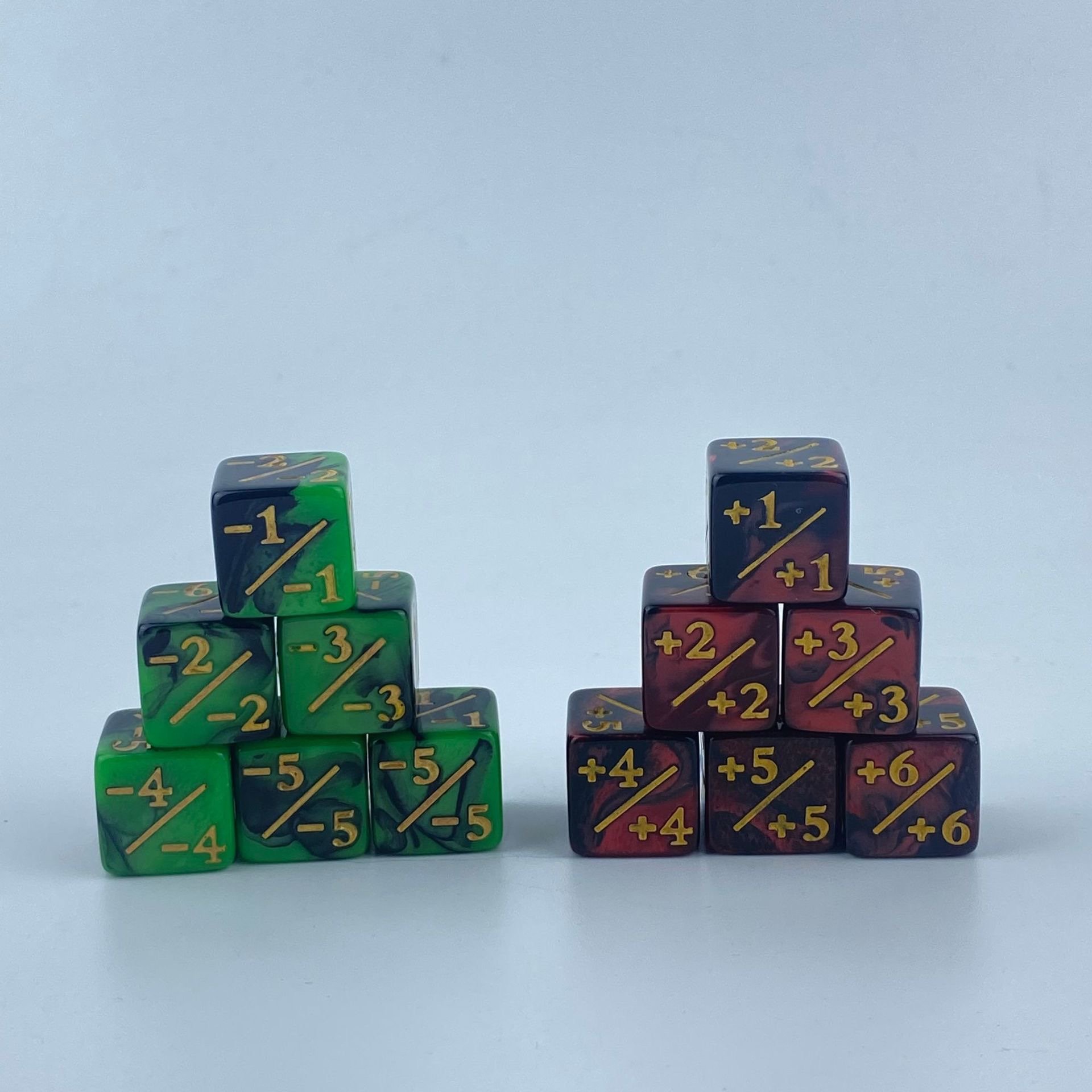 semi 16mm +/- Plus sign minus sign Stationery plastic cube plastic dice +1 and -1 counter dice