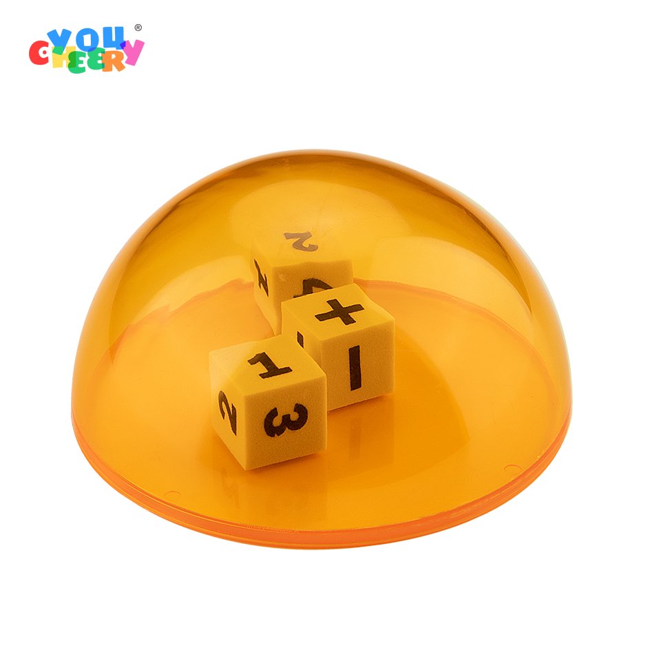 Children's Game Dice Set Mathematics Game Activity Light Table Toy Transparent Dice Cup Calculation Thinking Logic Training