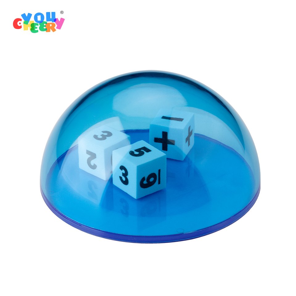 Children's Game Dice Set Mathematics Game Activity Light Table Toy Transparent Dice Cup Calculation Thinking Logic Training