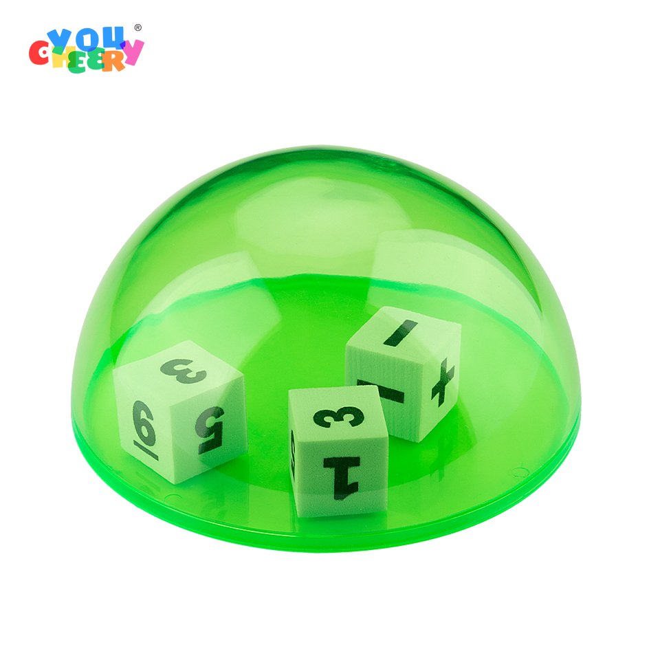 Children's Game Dice Set Mathematics Game Activity Light Table Toy Transparent Dice Cup Calculation Thinking Logic Training