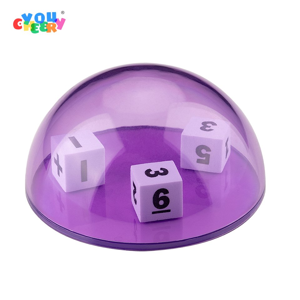 Children's Game Dice Set Mathematics Game Activity Light Table Toy Transparent Dice Cup Calculation Thinking Logic Training