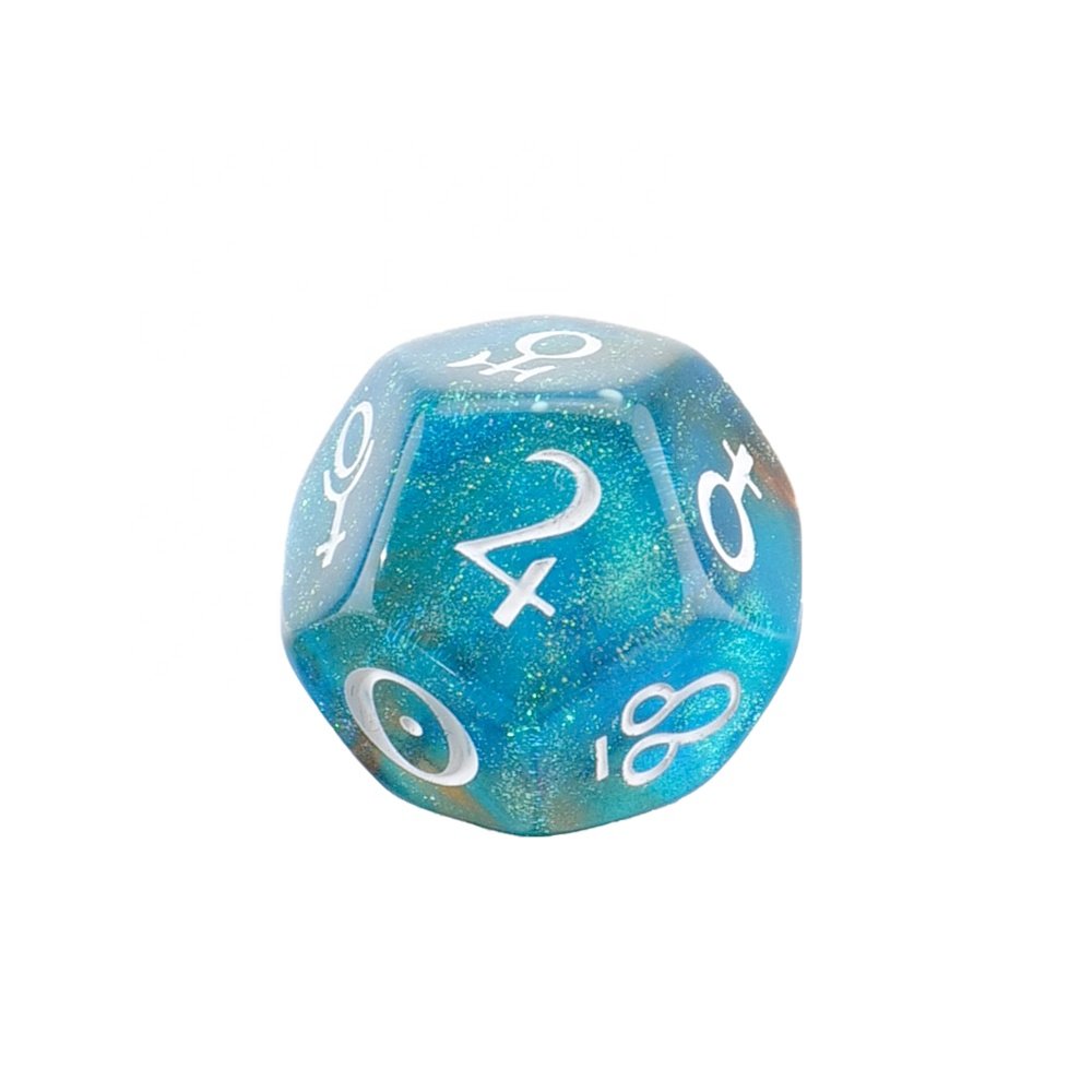 3Pcs D12 18mm Glitter Astrologie Dice Set Resin Tarot Card Astrology Dice Constellation Divination dnd dice set bulk