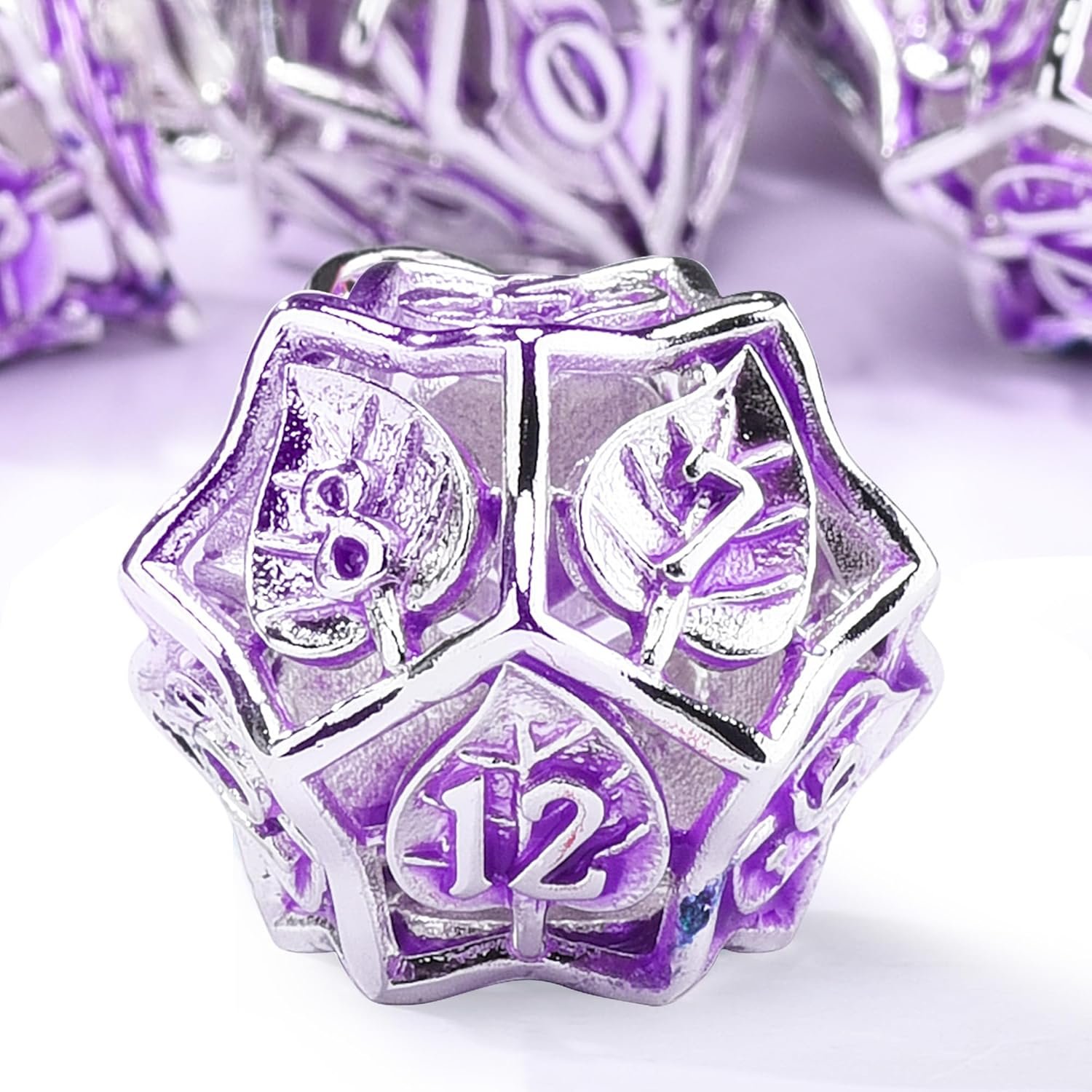 Mini Planet Wholesale RPG Board Games Handmade polyhedral Copper Metal dice set 7pcs Dice Set Custom Logo for DND MTG Players