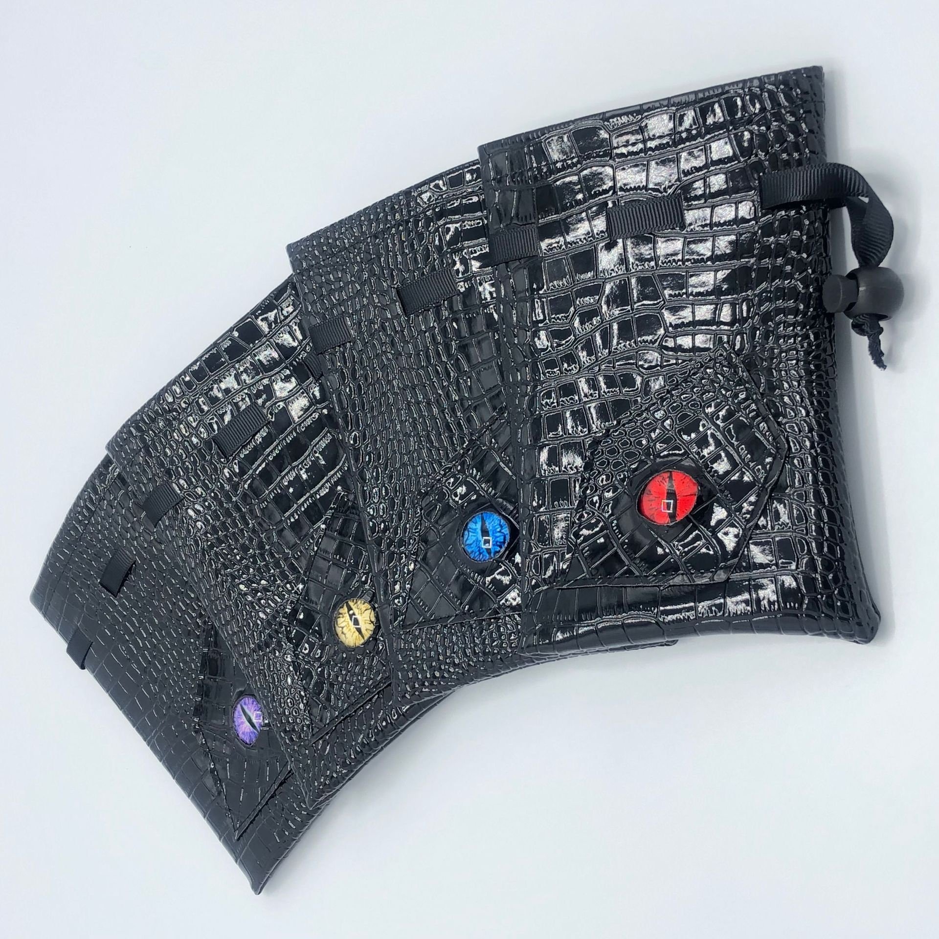 Fashion Gift DND Dice Pouch Storage Bag Evil Eye Drawstring PU Leather Dragon Eye Dice Bag for DND Gamer
