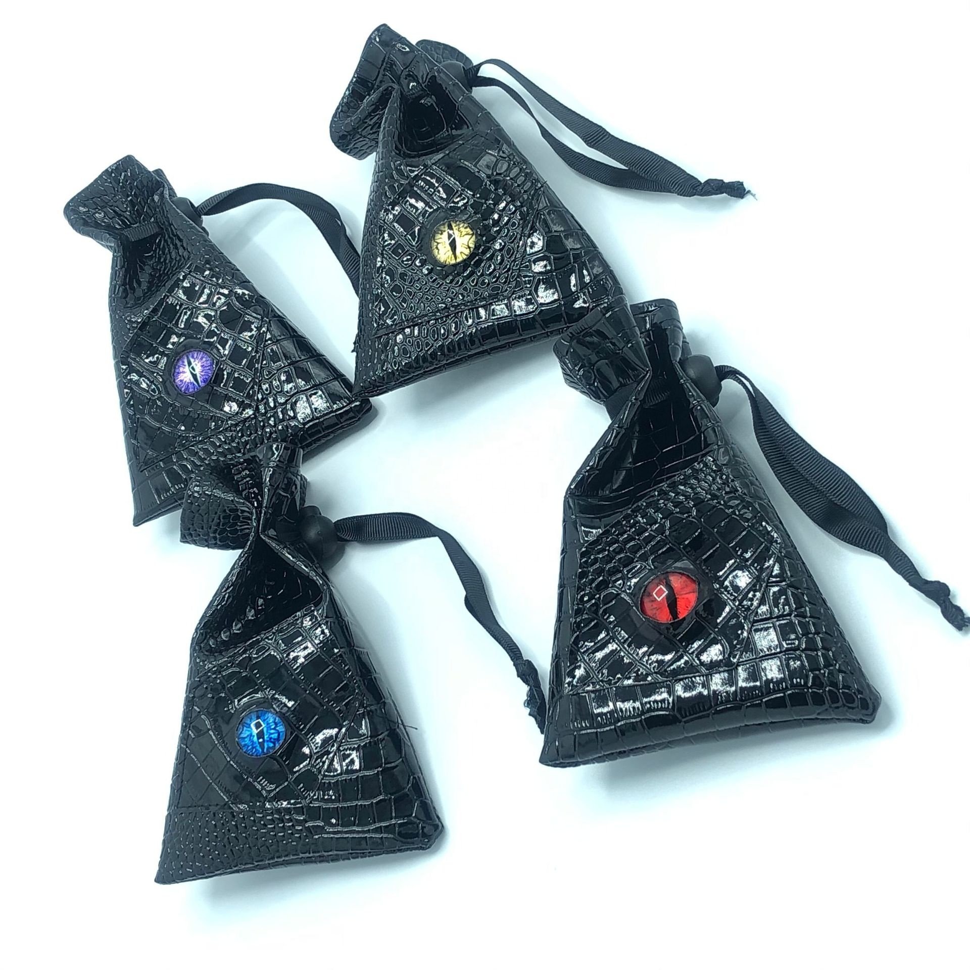 Fashion Gift DND Dice Pouch Storage Bag Evil Eye Drawstring PU Leather Dragon Eye Dice Bag for DND Gamer
