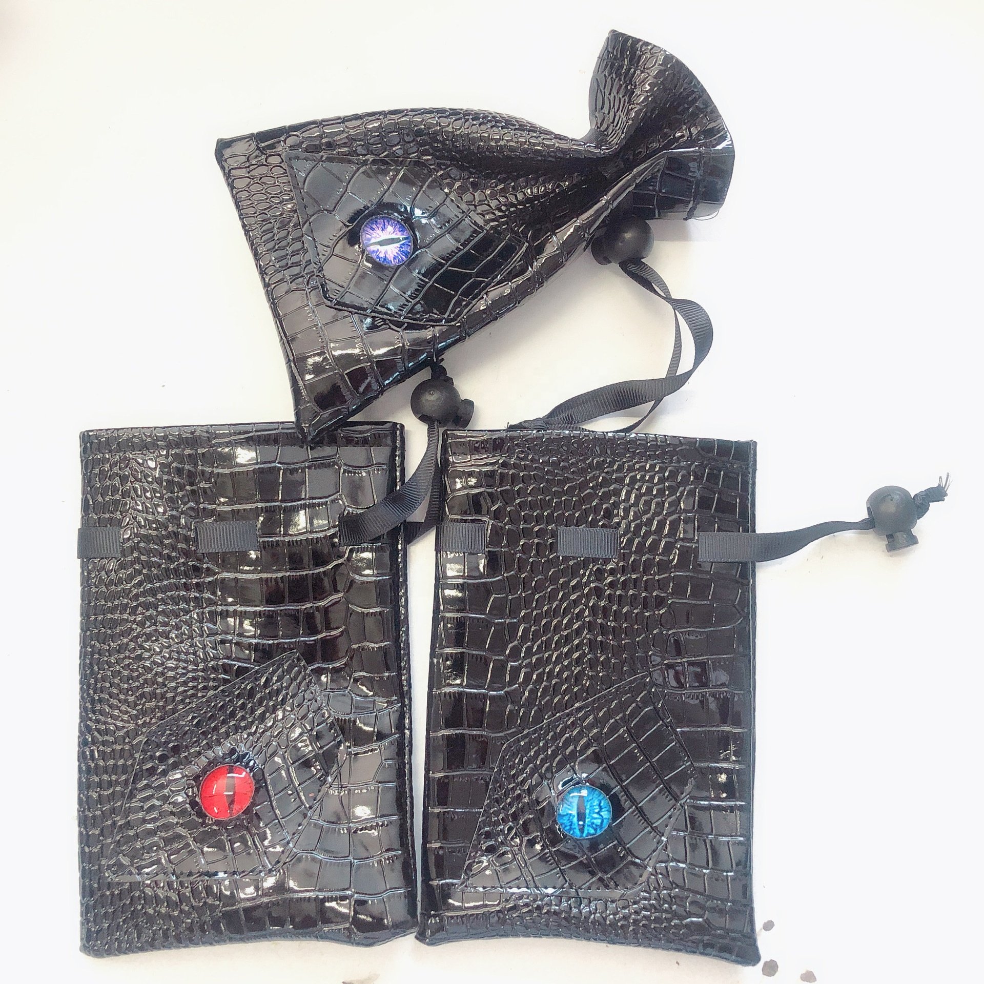 Fashion Gift DND Dice Pouch Storage Bag Evil Eye Drawstring PU Leather Dragon Eye Dice Bag for DND Gamer