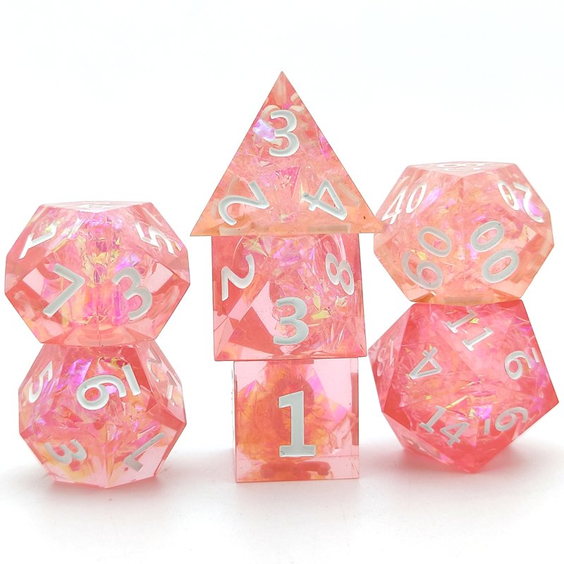 DND Polyhedral RPG Resin Dice set Sharp Edge Dice for Table Top Role Playing Game