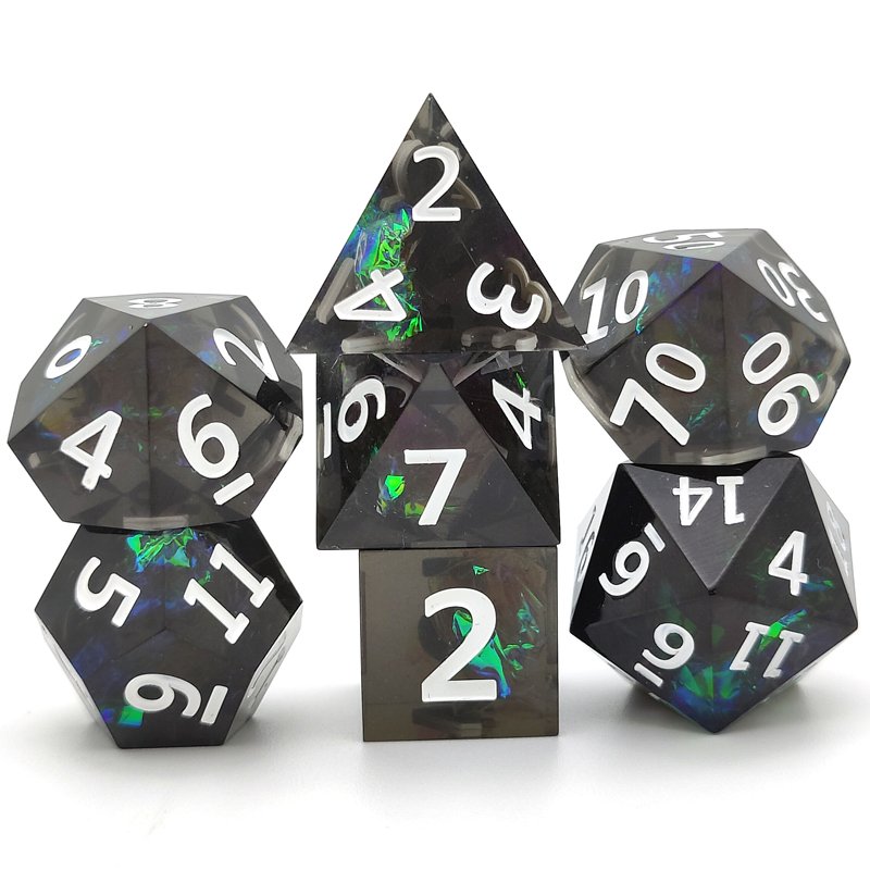 DND Polyhedral RPG Resin Dice set Sharp Edge Dice for Table Top Role Playing Game