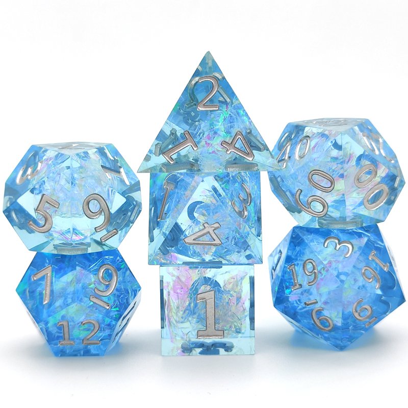 DND Polyhedral RPG Resin Dice set Sharp Edge Dice for Table Top Role Playing Game