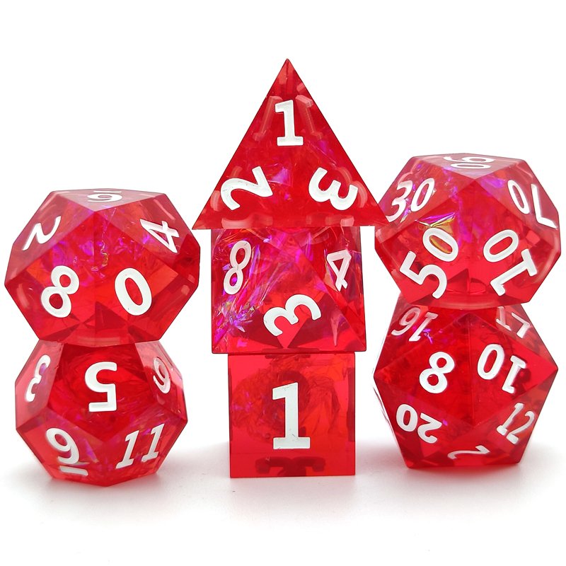 DND Polyhedral RPG Resin Dice set Sharp Edge Dice for Table Top Role Playing Game