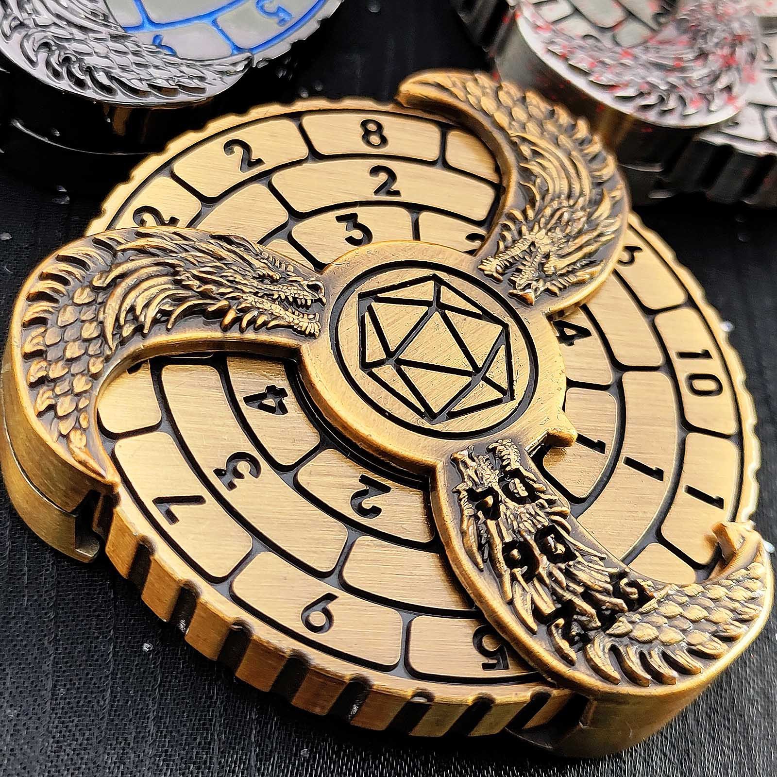 59mm Coin Edge Metal Carousel Dice Spinning Decision of Fate Carousel DND Fingertip Carousel Dice Board Game Accessories