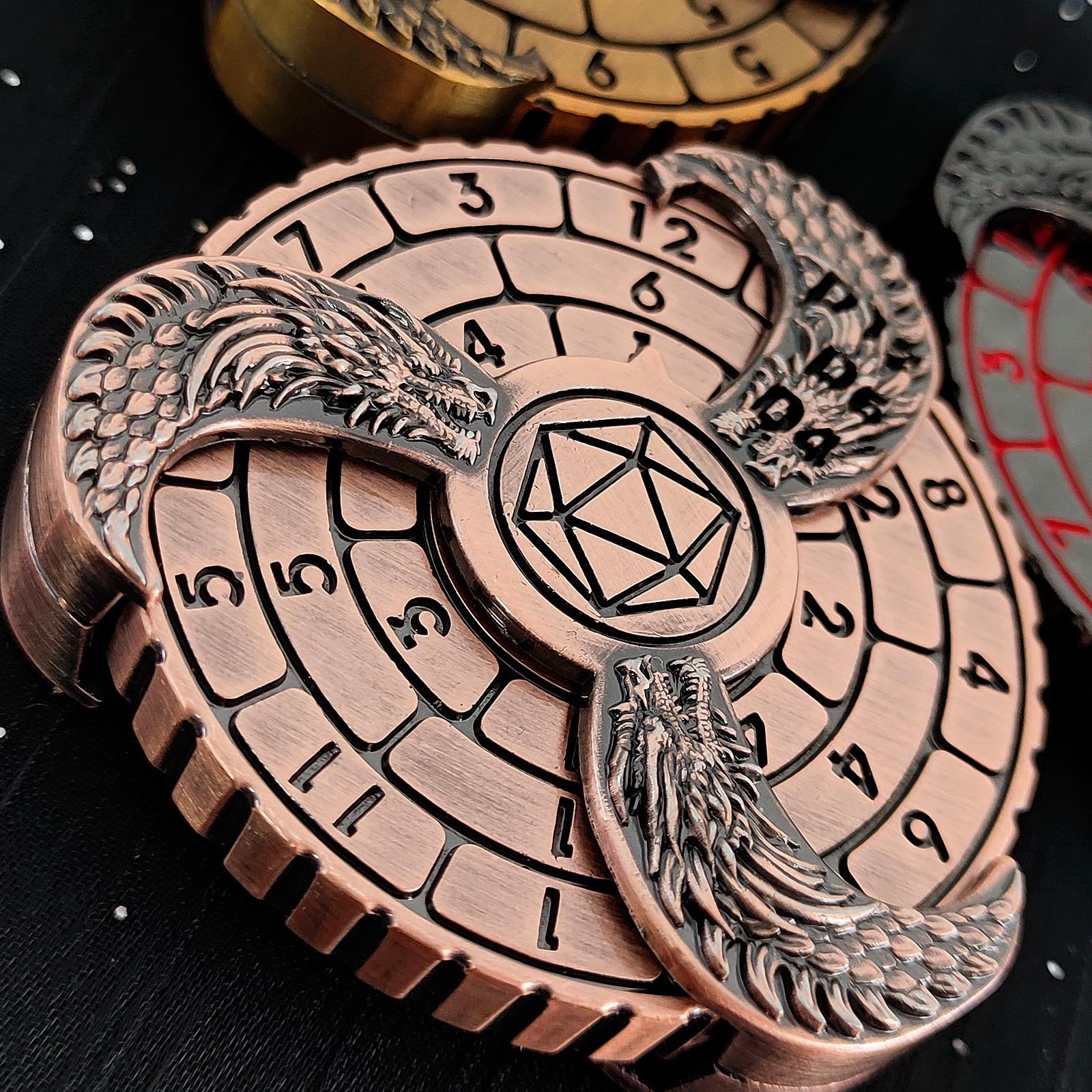 59mm Coin Edge Metal Carousel Dice Spinning Decision of Fate Carousel DND Fingertip Carousel Dice Board Game Accessories