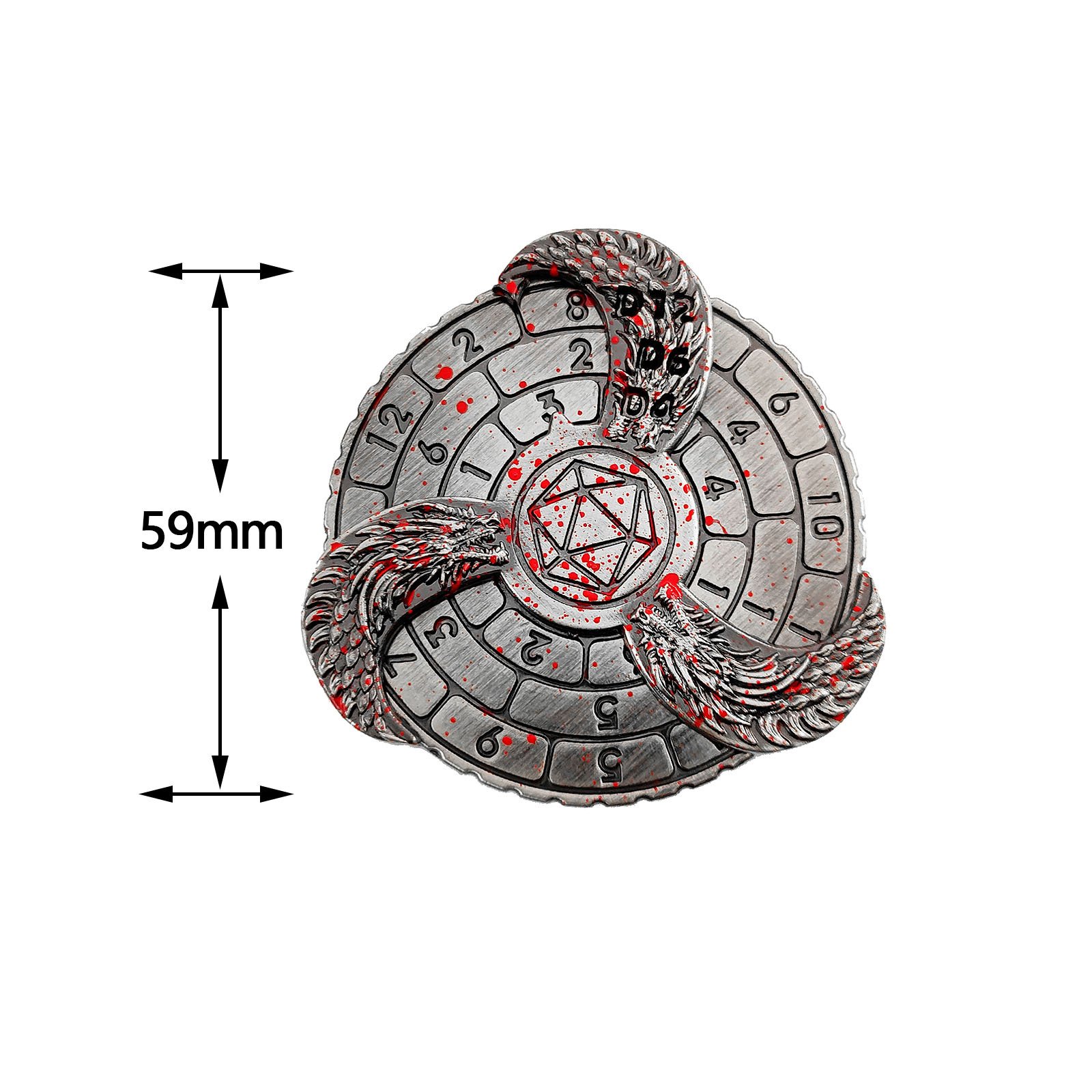 59mm Coin Edge Metal Carousel Dice Spinning Decision of Fate Carousel DND Fingertip Carousel Dice Board Game Accessories