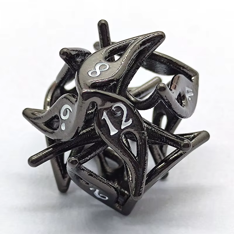 New Metal Flower Hollow Dice DND RPG Dice Set Dungeons And Dragons Role Playing Gaming Dice