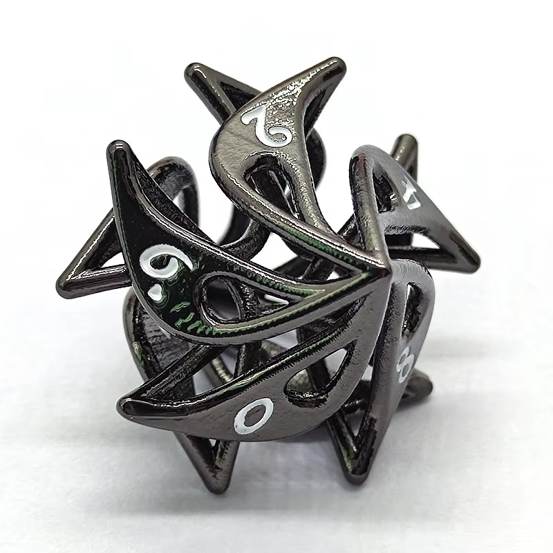 New Metal Flower Hollow Dice DND RPG Dice Set Dungeons And Dragons Role Playing Gaming Dice