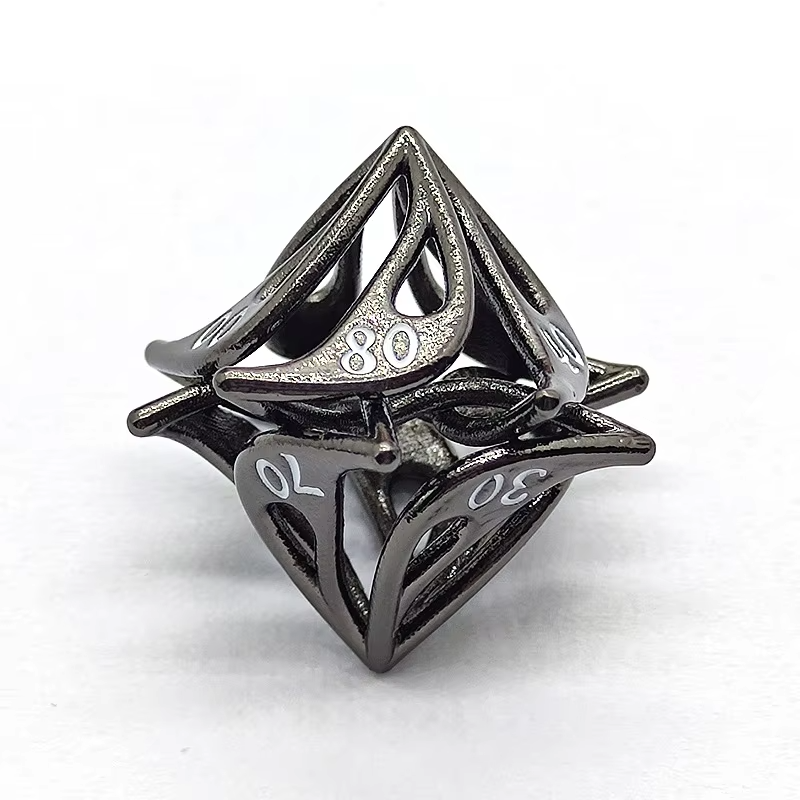 New Metal Flower Hollow Dice DND RPG Dice Set Dungeons And Dragons Role Playing Gaming Dice