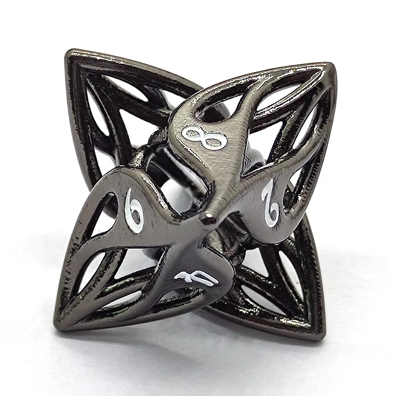 New Metal Flower Hollow Dice DND RPG Dice Set Dungeons And Dragons Role Playing Gaming Dice