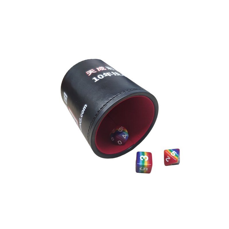 Wholesale Custom Logo PU Leather Dice Cup Tablett Holder Bar KTV Entertainment Dice Cup Party