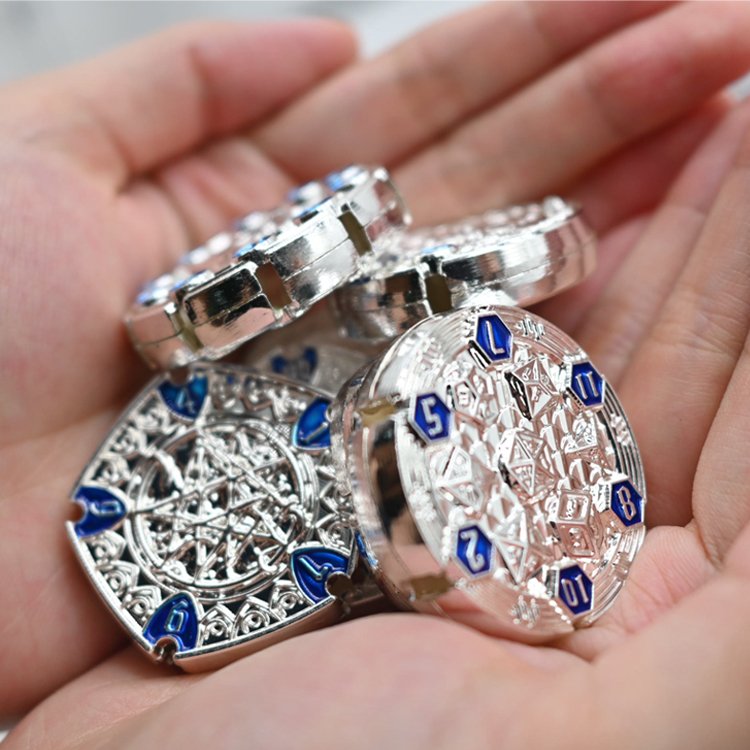 LM New quality coin metal rainbow color dragon & dungeon dice sets gift set