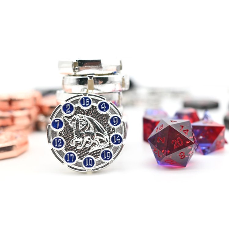 LM New quality coin metal rainbow color dragon & dungeon dice sets gift set