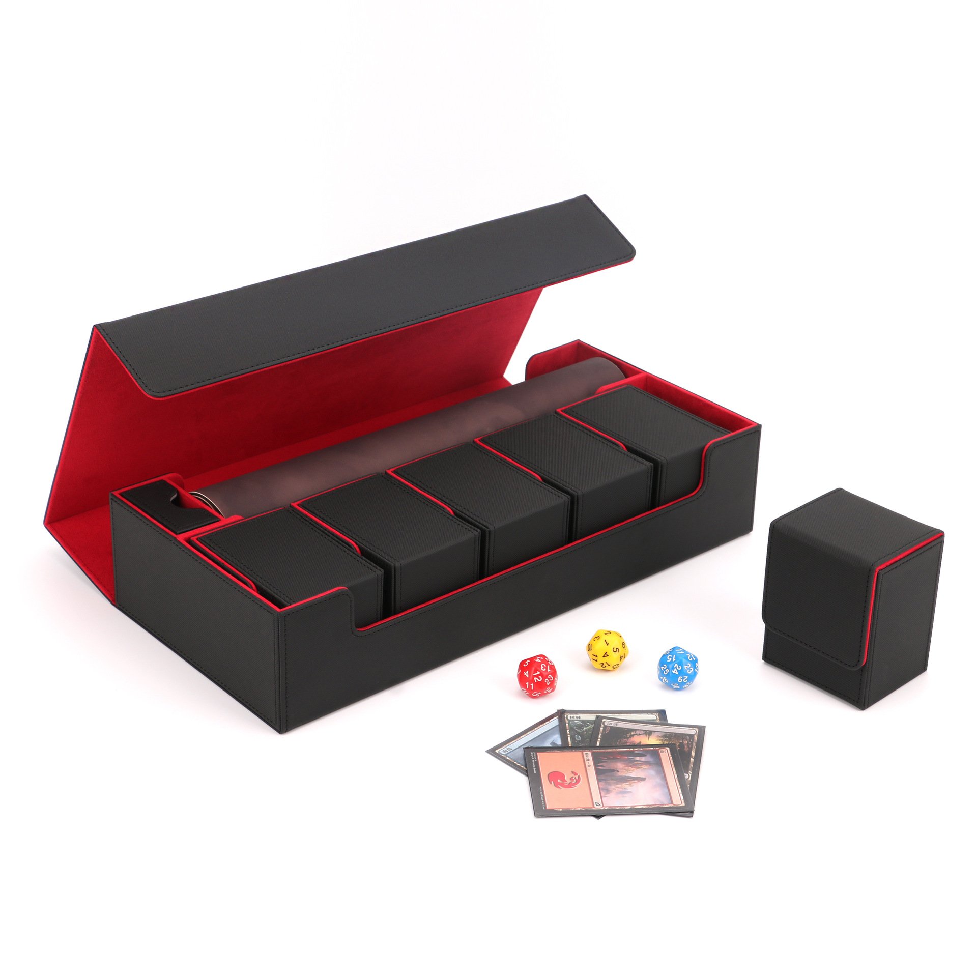 Custom Magnetic Leather Magic Playing Card Deck Box Custom Deck Card Storage Box For Trading Cards