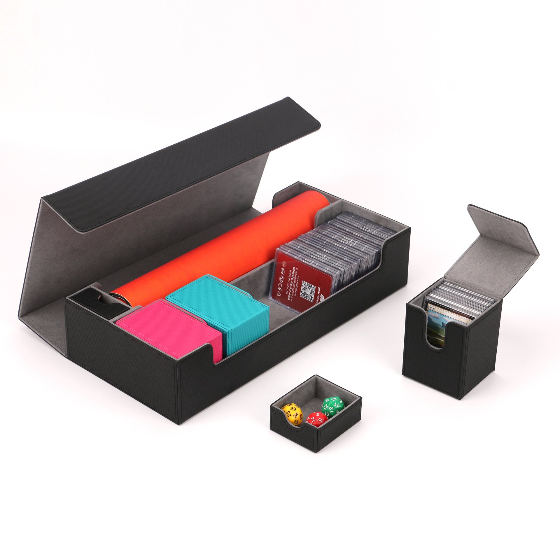 Custom Magnetic Leather Magic Playing Card Deck Box Custom Deck Card Storage Box For Trading Cards