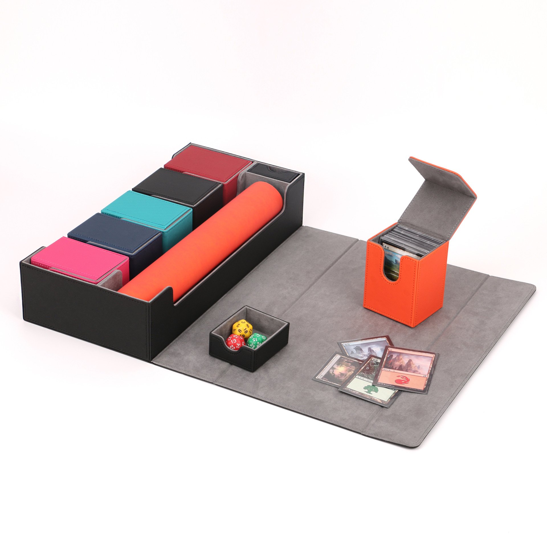 Custom Magnetic Leather Magic Playing Card Deck Box Custom Deck Card Storage Box For Trading Cards