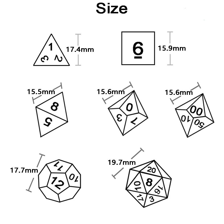 100 Different Styles Available Mixing Color Party Game Dice Role Playing Game Dice Set with Bag for Table Board Games