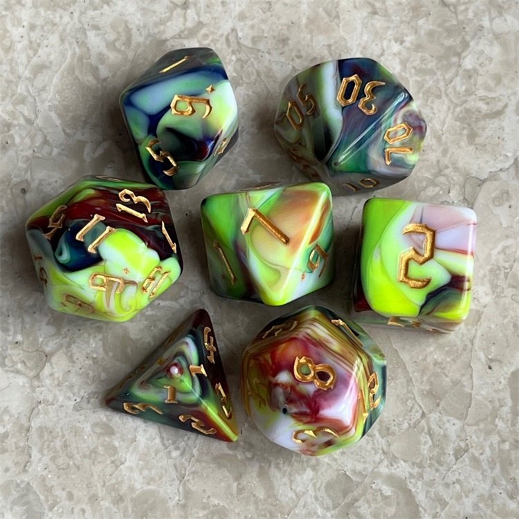 4 Mixed Colors Cacho Dice Game Set Acrylic Polyhedral DND Dice for Outdoor Board Games