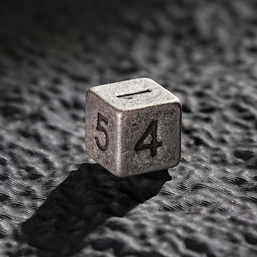 Mini Dice 7 Polyhedral Metal Dice for Tabletop and Role-Playing Games Rolled Pearl Silver