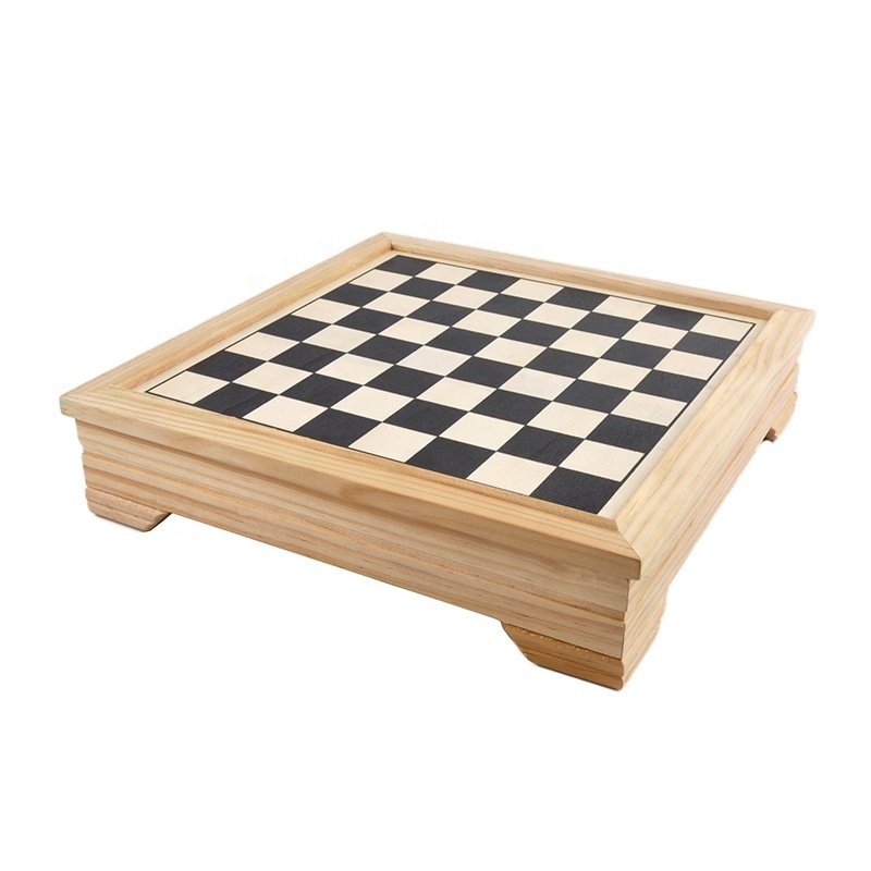 Folding Board Wooden Checkers &Backgammon 6 in 1 Chess Set Board Game Wooden Chess