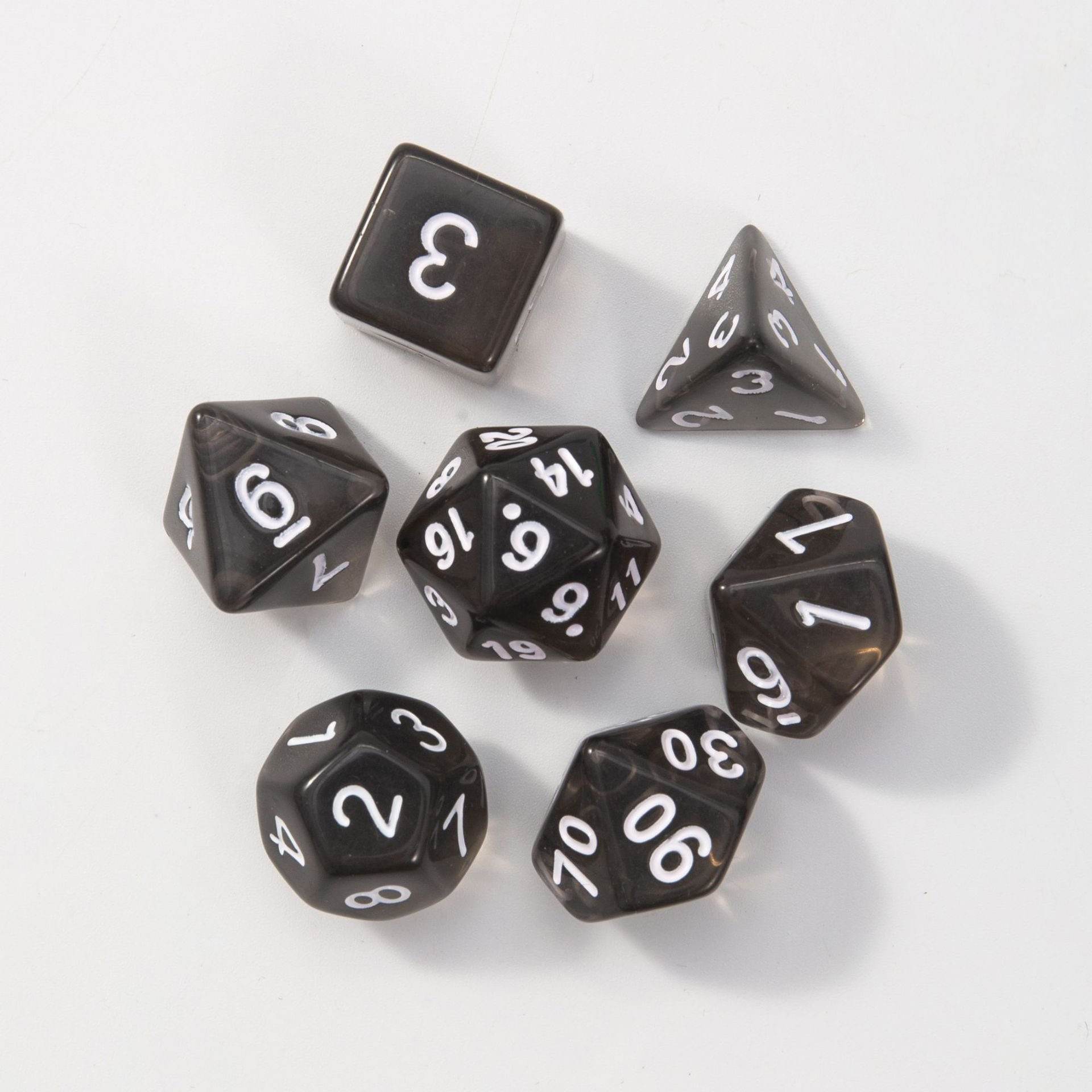Dragon and Dungeon TRPG Board Game Set Multi-sided Seven-Piece Dice D20 Polyhedral Plastic Resin Acrylic for Running Team