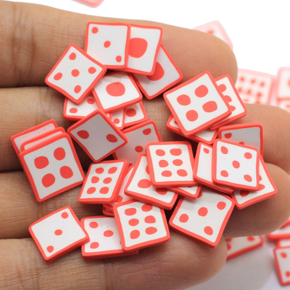 Dices Playing Games Polymer Clay for DIY Crafts 5mm Plastic Klei Mud Particles Dice 1-6 Numbers Slices