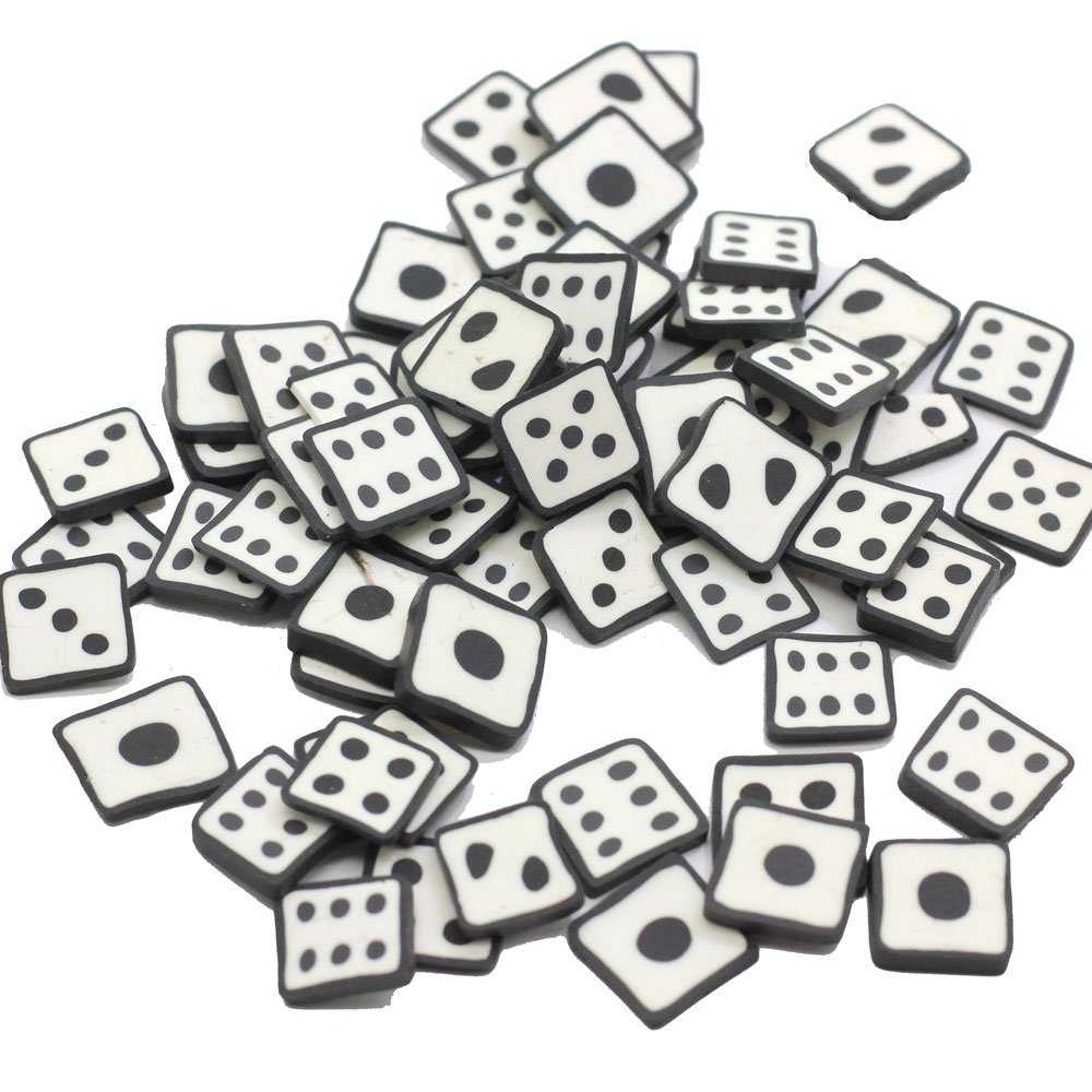 Dices Playing Games Polymer Clay for DIY Crafts 5mm Plastic Klei Mud Particles Dice 1-6 Numbers Slices