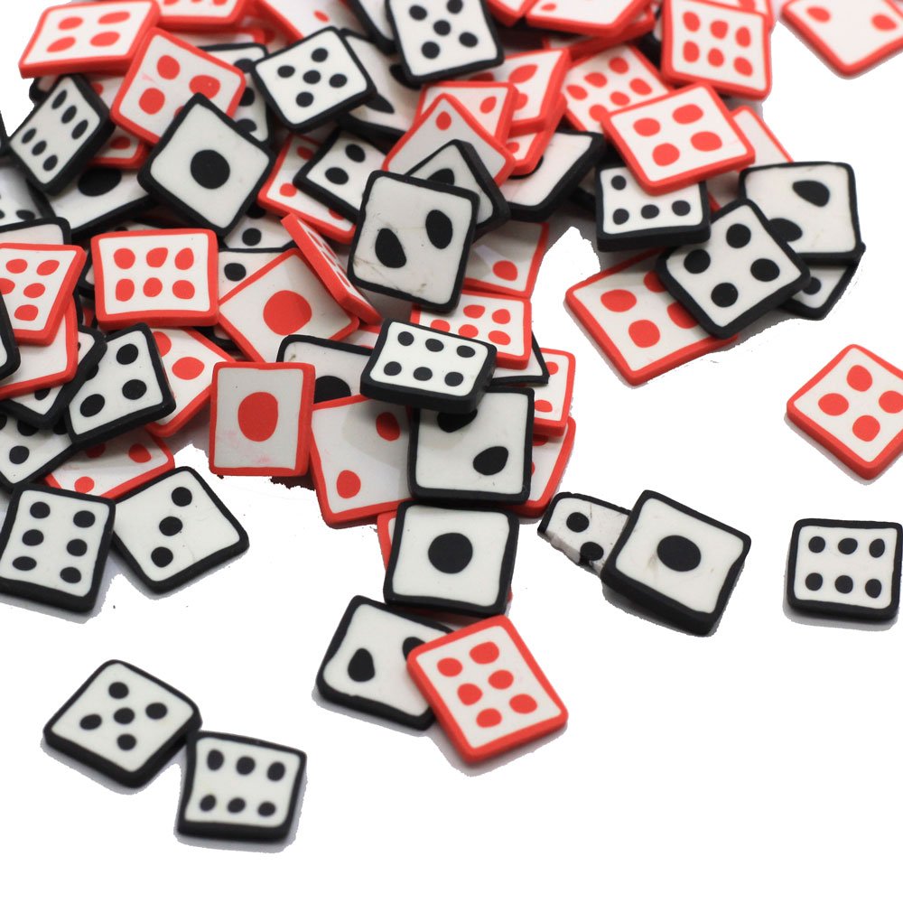 Dices Playing Games Polymer Clay for DIY Crafts 5mm Plastic Klei Mud Particles Dice 1-6 Numbers Slices