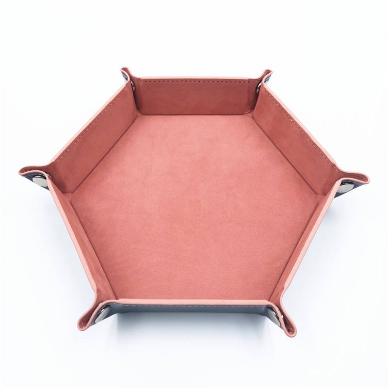 Bigger Hexahedron 6 Faces Colorful 23*23*4 Cm Pu Leather And Velvet Material Dice Box Storage Dnd Dice Tray