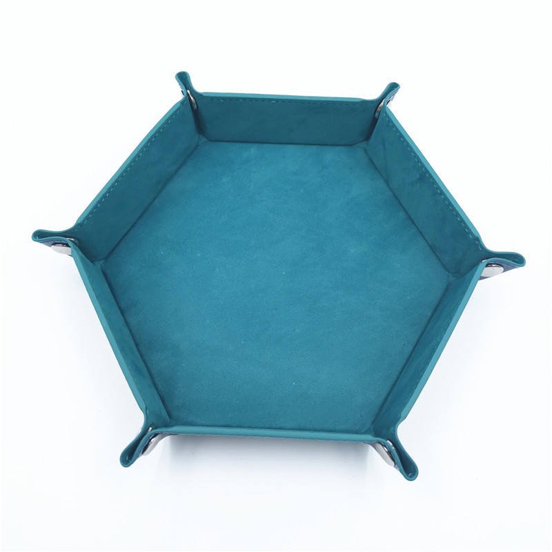 Bigger Hexahedron 6 Faces Colorful 23*23*4 Cm Pu Leather And Velvet Material Dice Box Storage Dnd Dice Tray