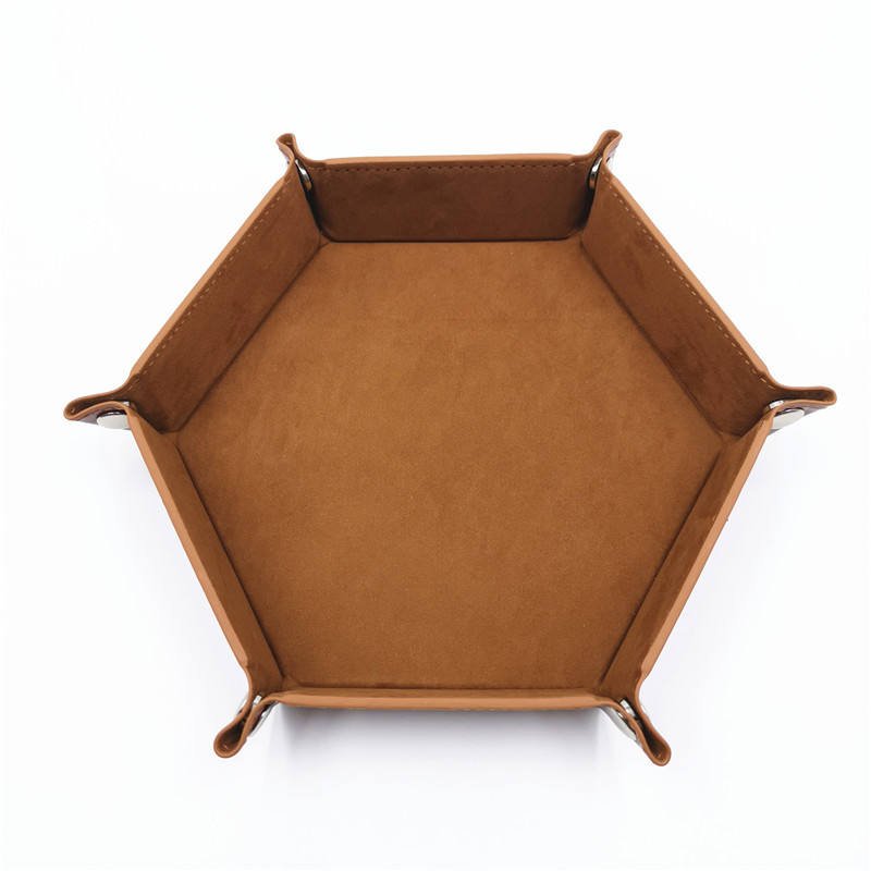 Bigger Hexahedron 6 Faces Colorful 23*23*4 Cm Pu Leather And Velvet Material Dice Box Storage Dnd Dice Tray